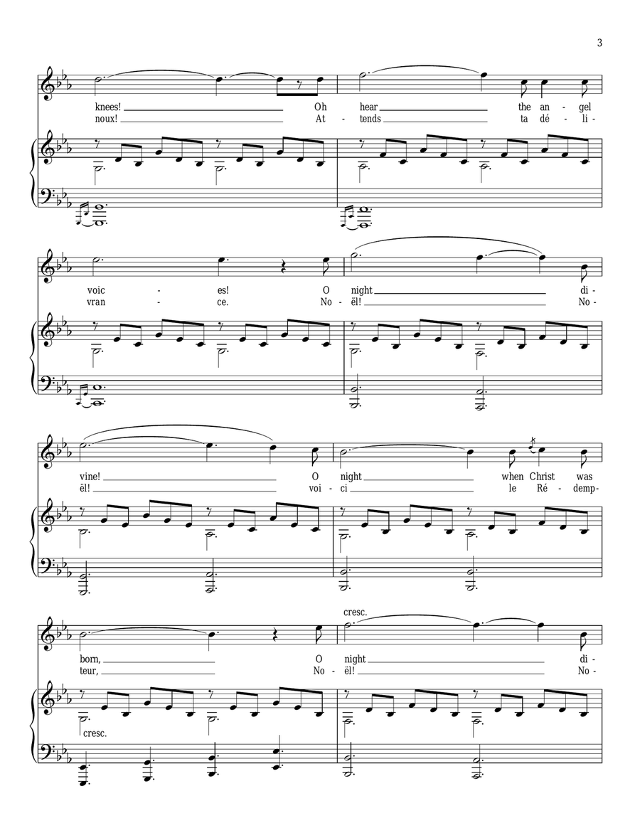 O Holy Night Piano, Vocal scores gallery preview page 3