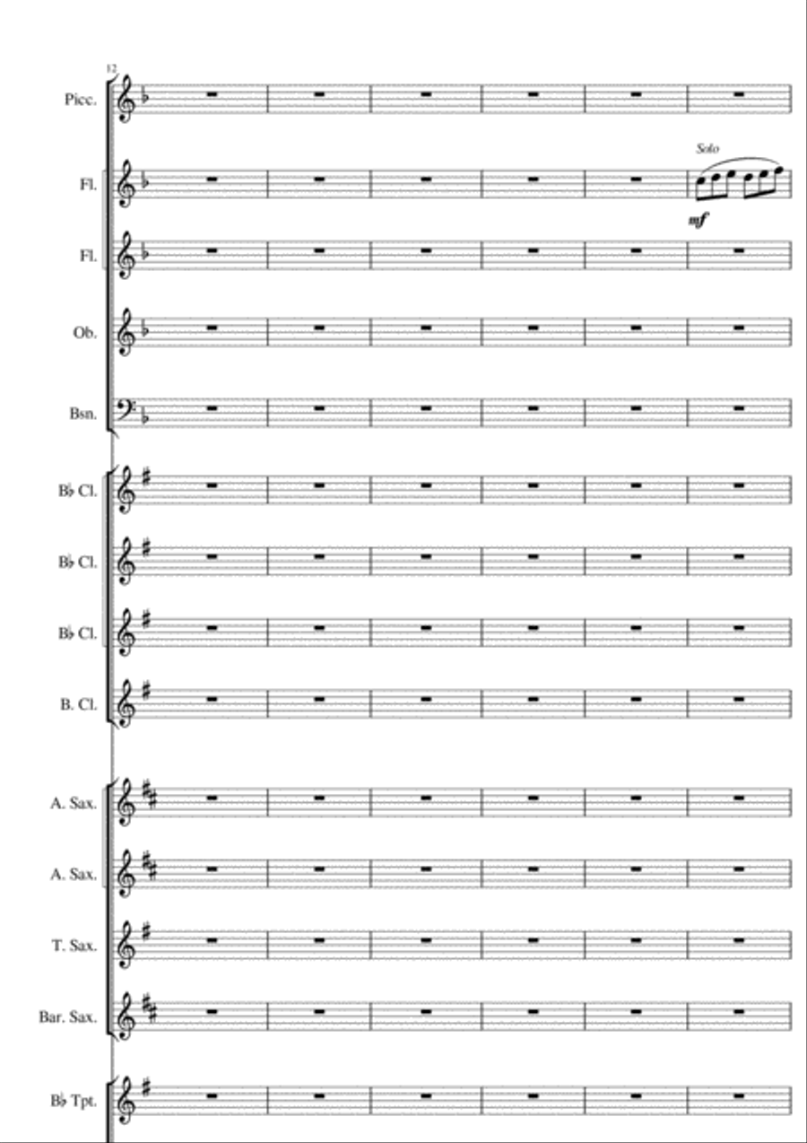 Running of the Horses Concert Band scores gallery preview page 4