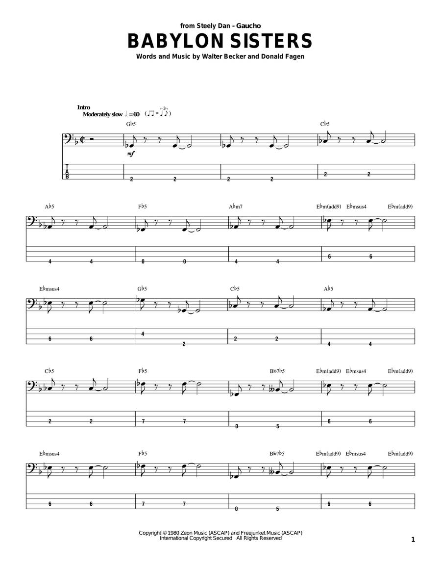 Babylon Sisters Acoustic Guitar scores gallery preview page 1