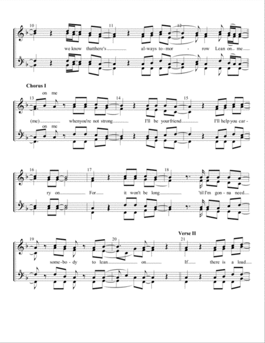 Lean On Me Lean On Me SSAA scores gallery preview page 2