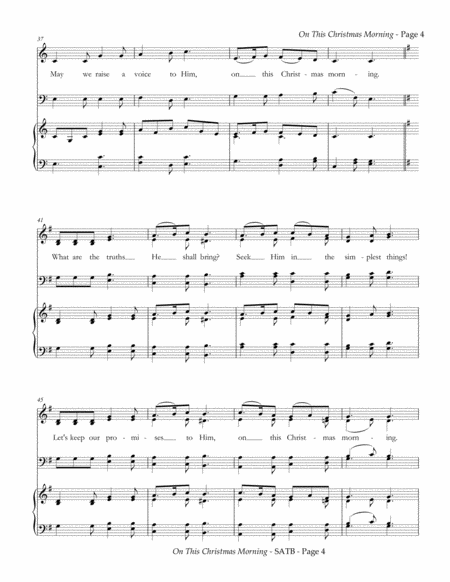 On This Christmas Morning - SATB - by KATHLEEN HOLYOAK image number null