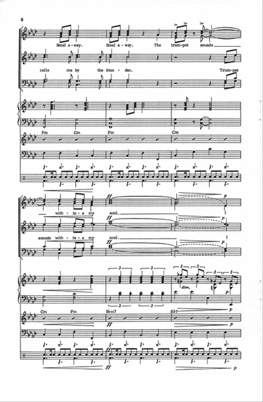 Steal Away (Vocal Score) Divisi scores gallery preview page 7