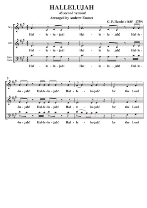 Hallelujah Chorus 45 seconds! A Cappella SAB