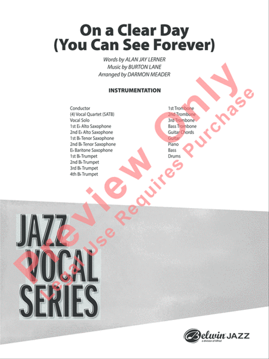 On a Clear Day (You Can See Forever) Jazz Ensemble scores gallery preview page 2