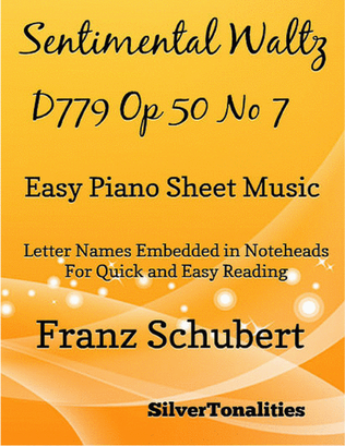 Book cover for Sentimental Waltz Opus 50 Number 7 Easy Piano Sheet Music