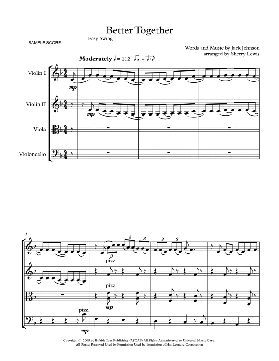 Better Together String Quartet scores gallery preview page 1