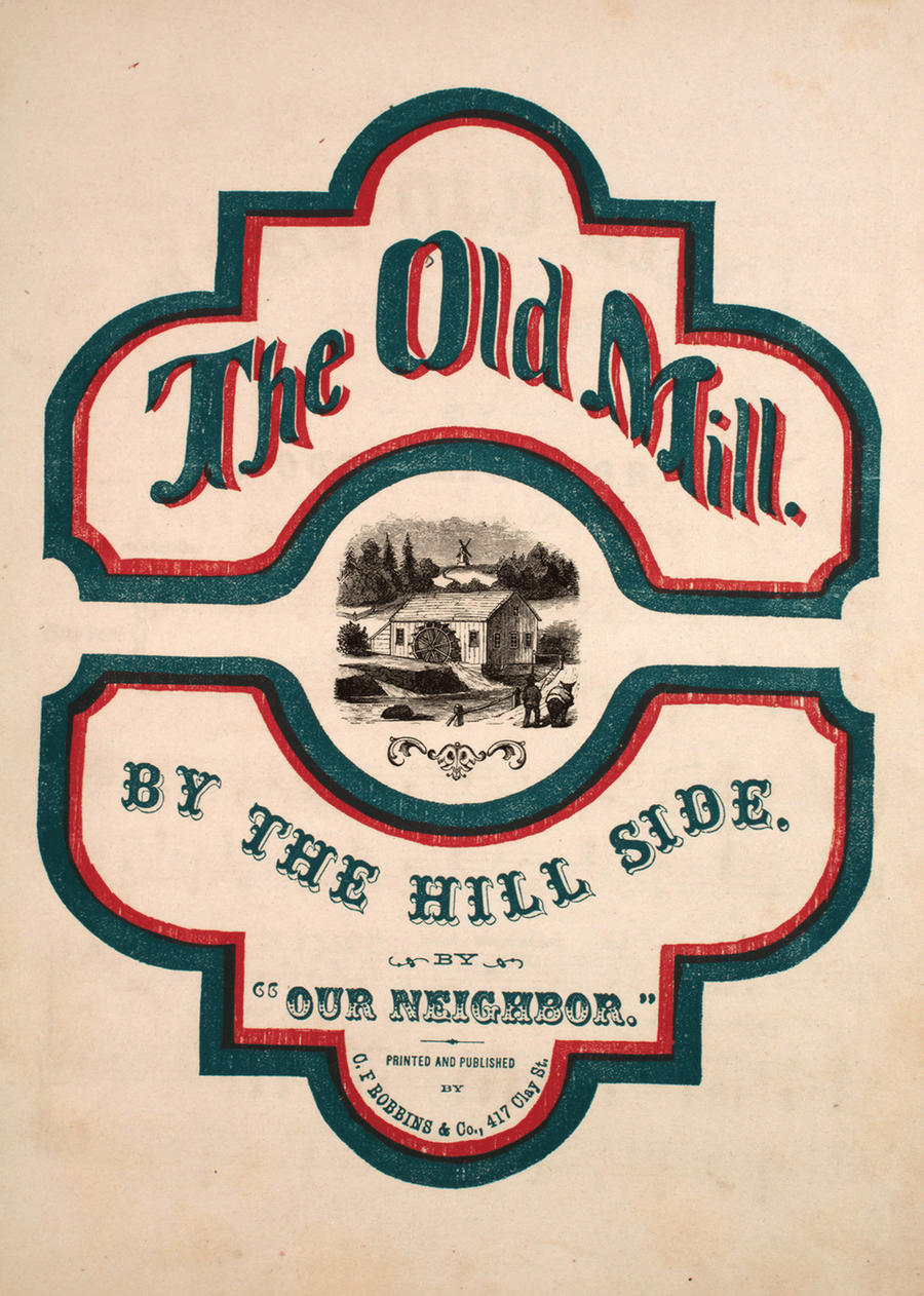 The Old Mill by the Hill Side