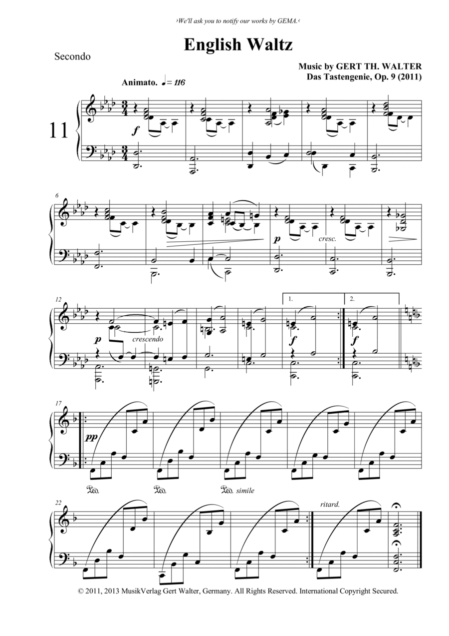 English Waltz English Waltz 1 Piano, 4-Hands scores gallery preview page 1