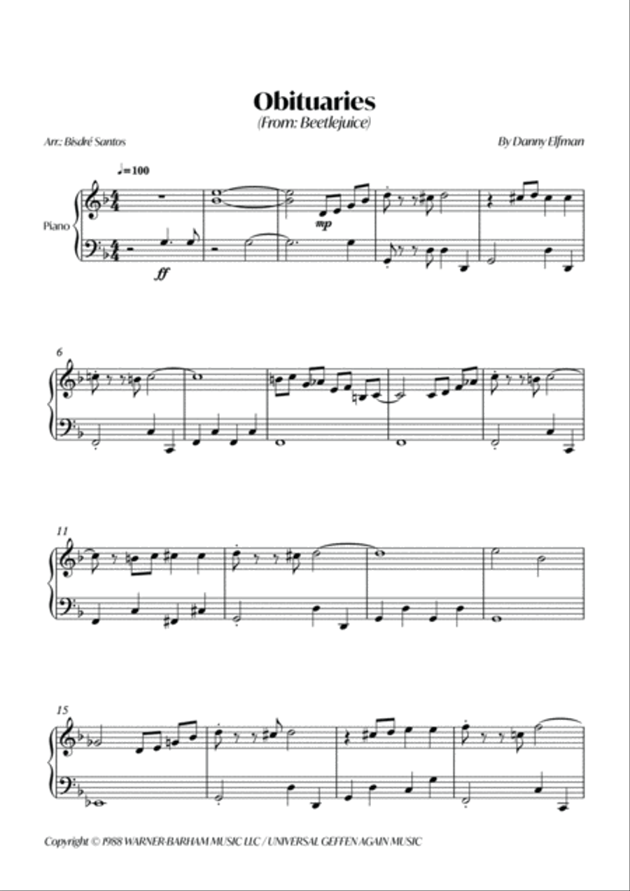 The Book! / Obituaries Easy Piano scores gallery preview page 2