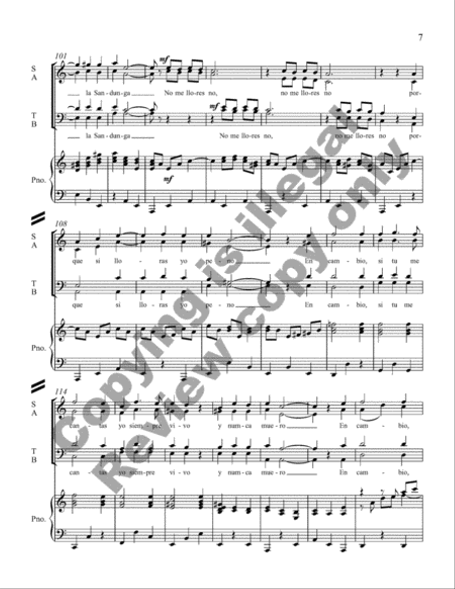 Three Mexican Folk Songs Three Mexican Folk Songs 4-Part scores gallery preview page 26