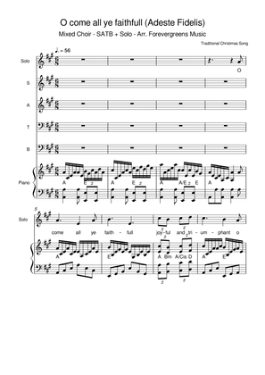 Book cover for O come all ye faithfull (Adeste Fidelis) - Christmas Song - Arr. Forevergreens Music for SATB Choir