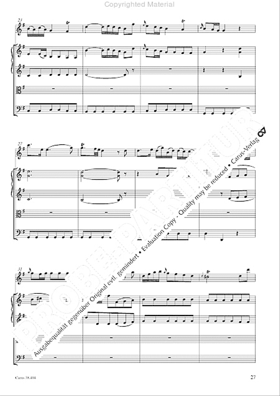 Concerto for Flute in D major (Concerto per il Flauto traverso in D / Flotenkonzert in D) Flute Solo scores gallery preview page 29