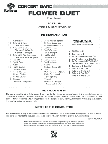 Flower Duet (from Lakmé): Score