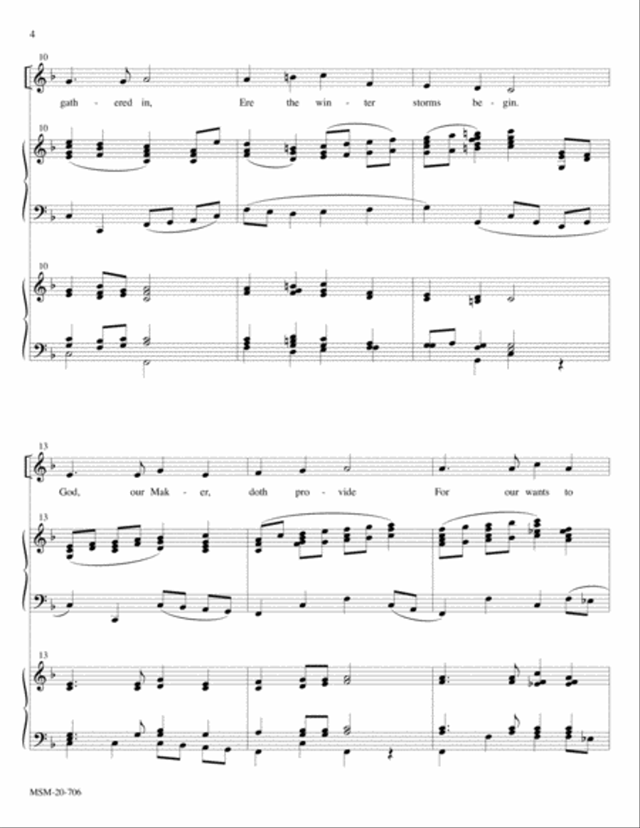 Come, Ye Thankful People, Come 4-Part scores gallery preview page 3