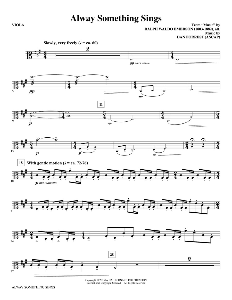 Alway Something Sings - Viola
