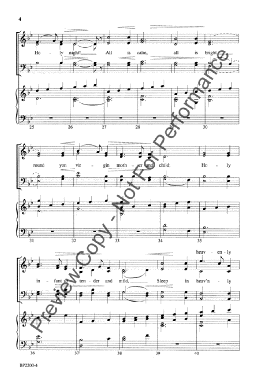 Silent Night - Forrest - SATB 4-Part scores gallery preview page 4