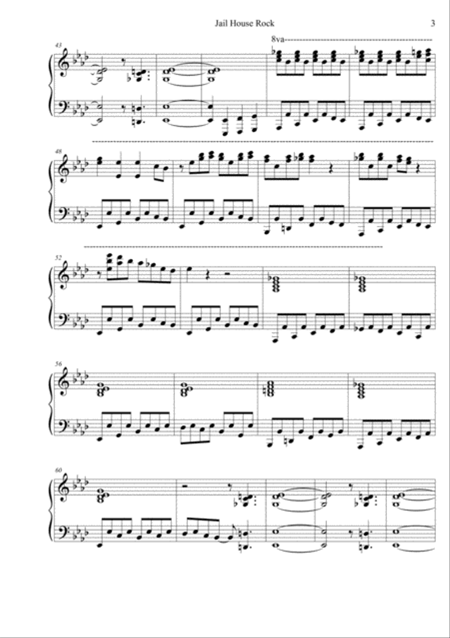 Jailhouse Rock Jailhouse Rock Piano Solo scores gallery preview page 3