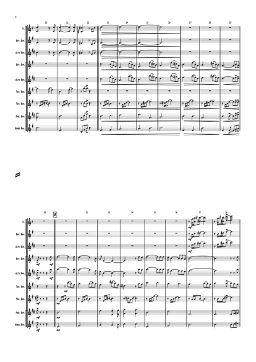The House Of The Rising Sun Saxophone Quintet scores gallery preview page 3
