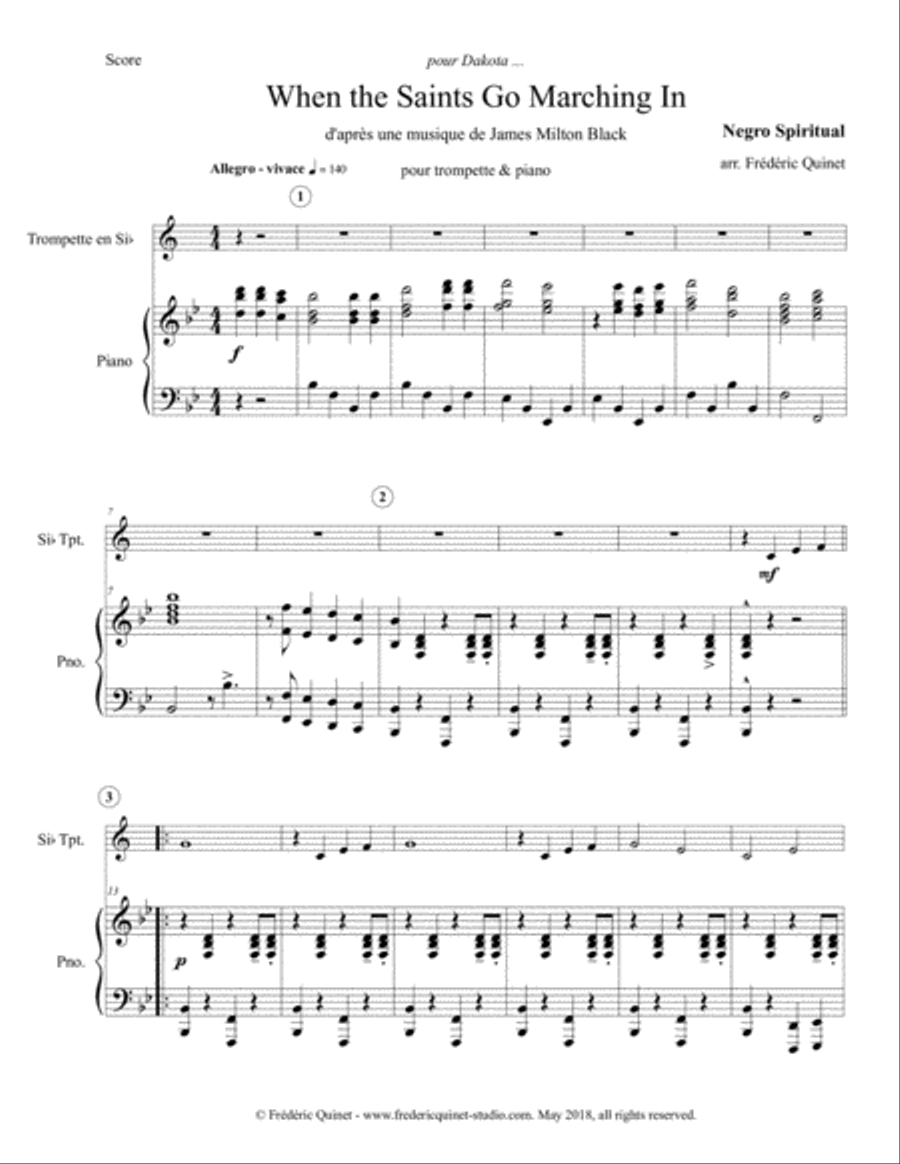 When The Saints Go Marching In for trumpet & piano Trumpet Solo scores gallery preview page 3