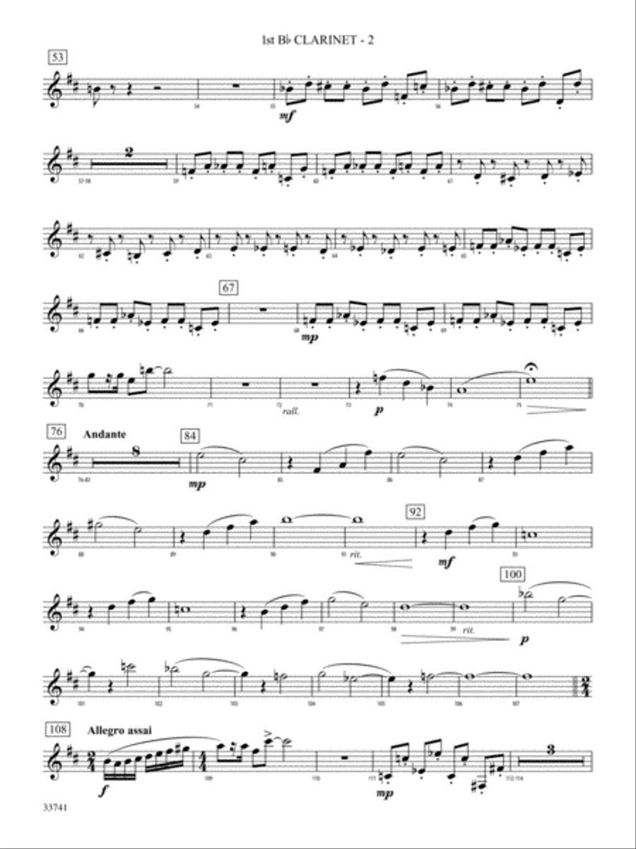 Kallalanta: 1st B-flat Clarinet Full Orchestra scores gallery preview page 2