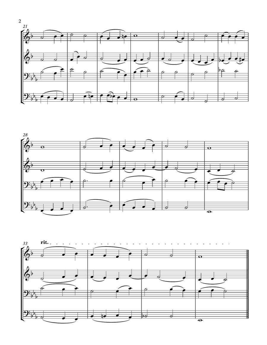 Remembrance Day 'Abide with Me' (Brass Quartet) Brass Quartet scores gallery preview page 2