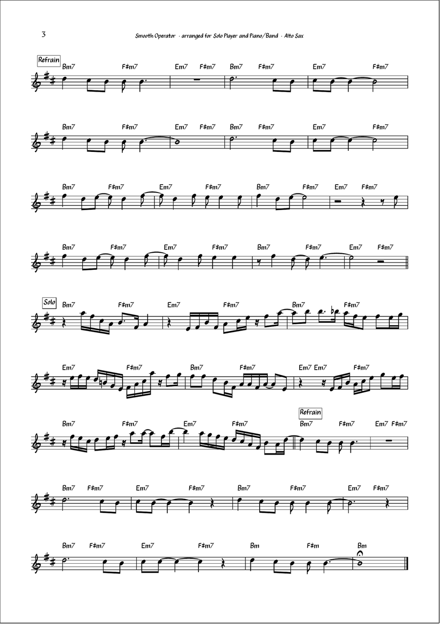 Smooth Operator Alto Saxophone scores gallery preview page 3