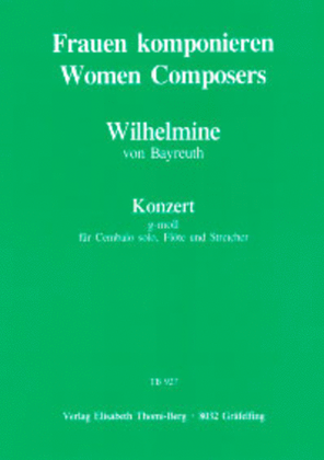 Book cover for Konzert g-moll fur Cembalo, Flote und Streicher