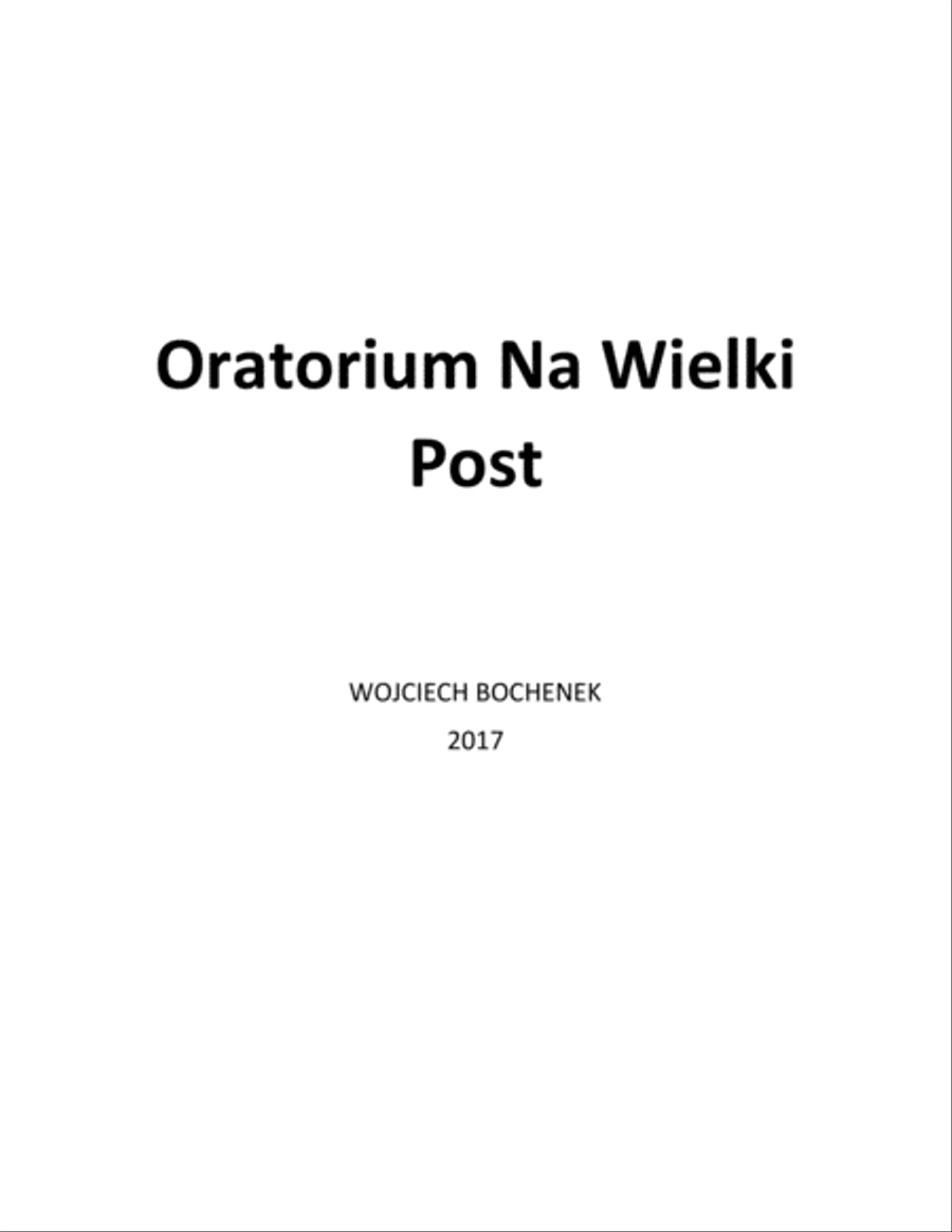 Oratorium na Wielki Post (Wojciech Bochenek 2018) Chamber Orchestra scores gallery preview page 1