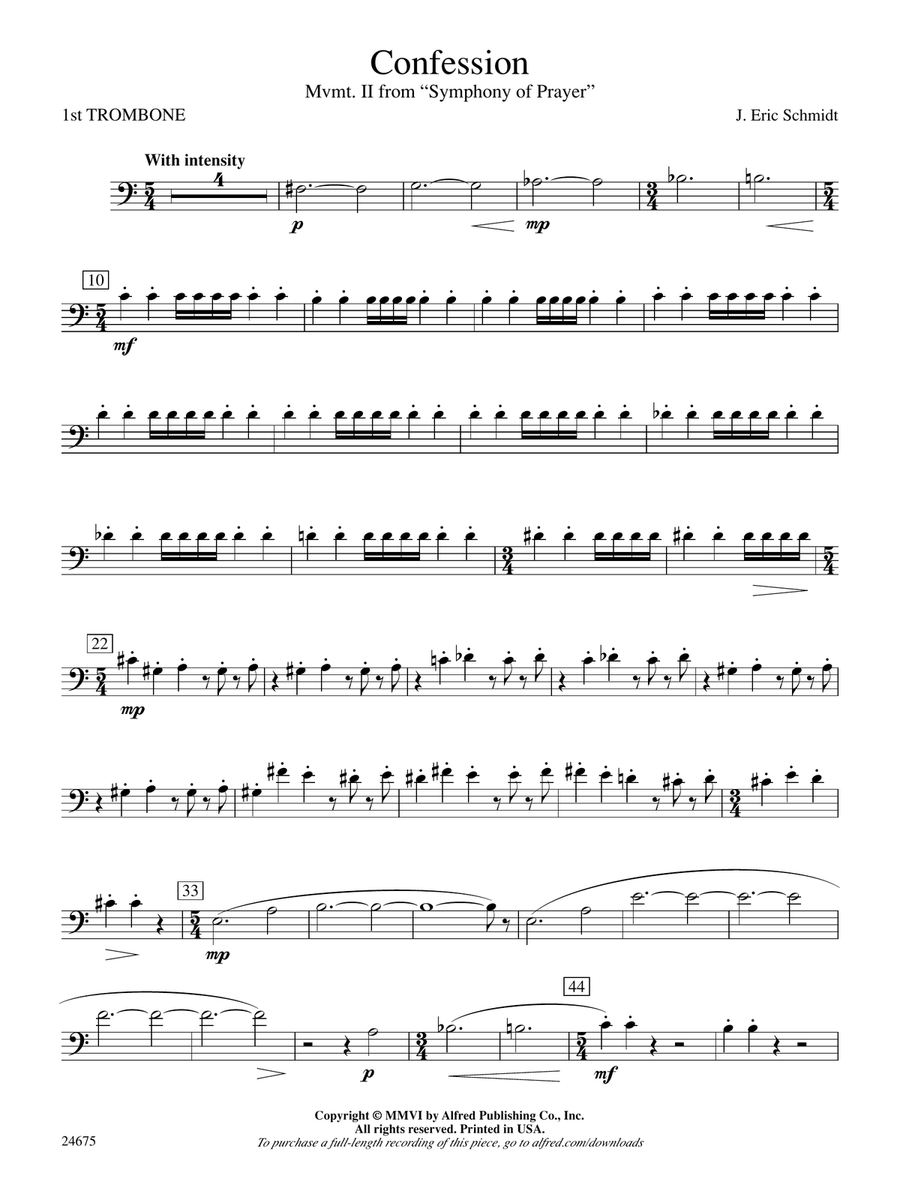 Confession (Movement 2 of Symphony of Prayer): 1st Trombone