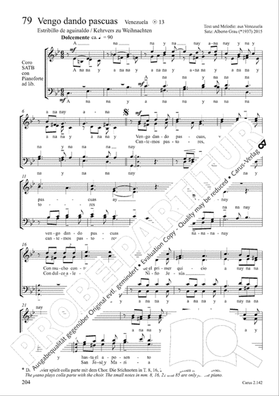 Christmas Carols of the World. Choral collection 4-Part scores gallery preview page 168