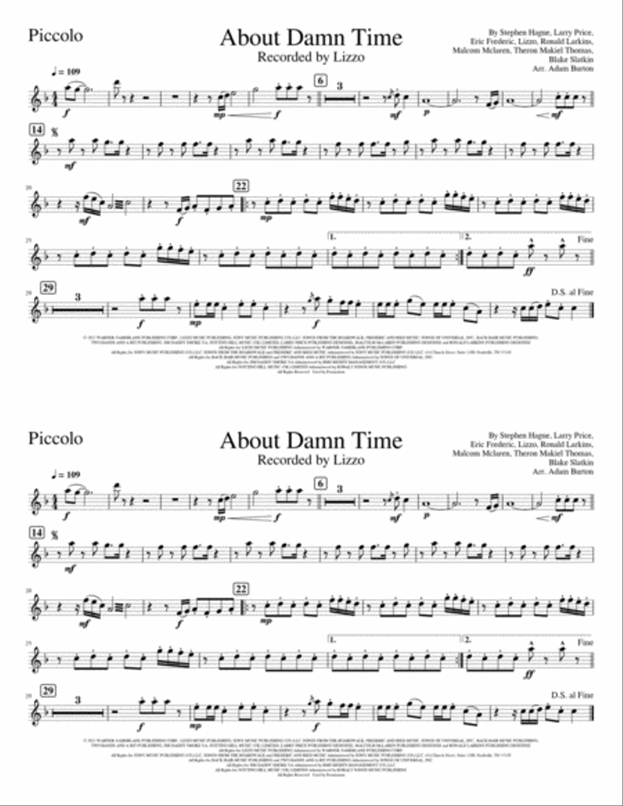 About Damn Time Marching Band scores gallery preview page 5