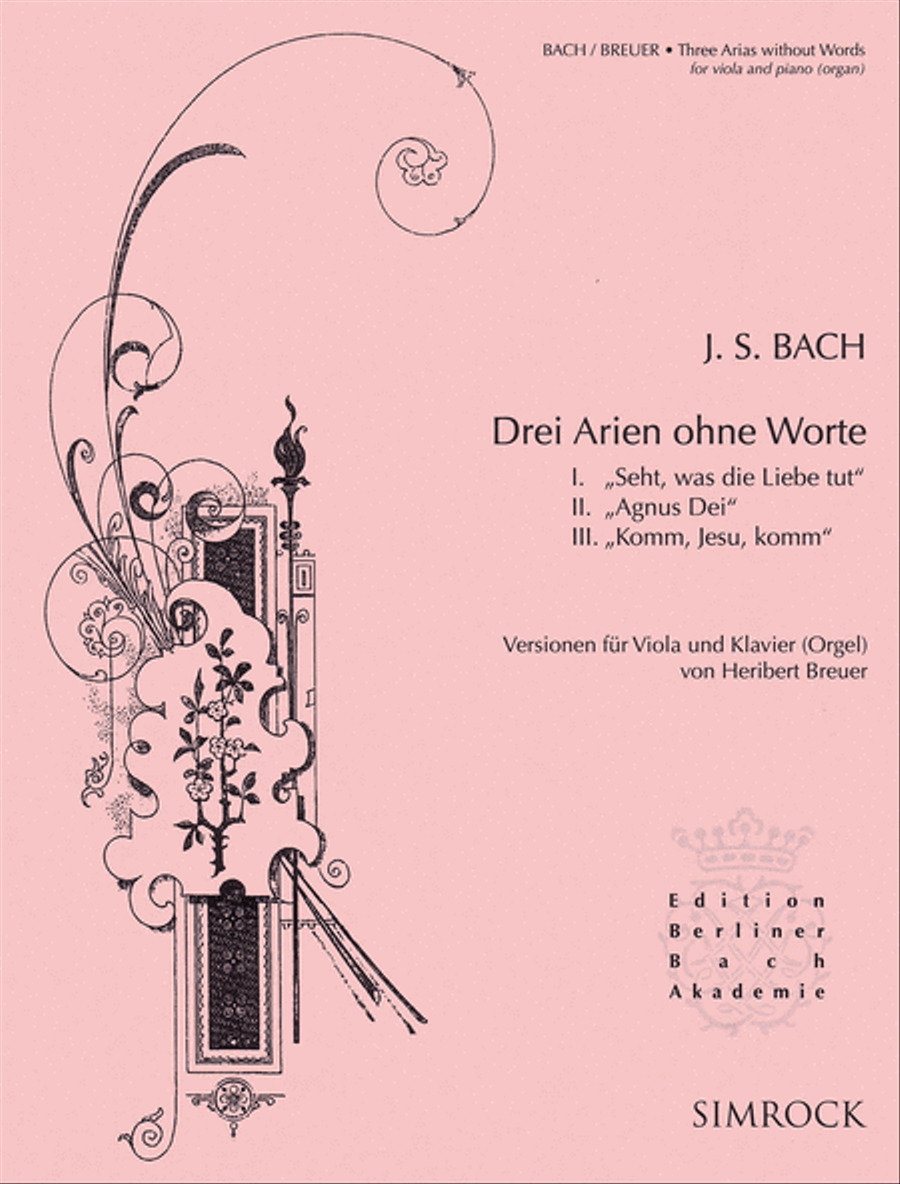 3 Arias Without Words Organ Accompaniment scores gallery preview page 1