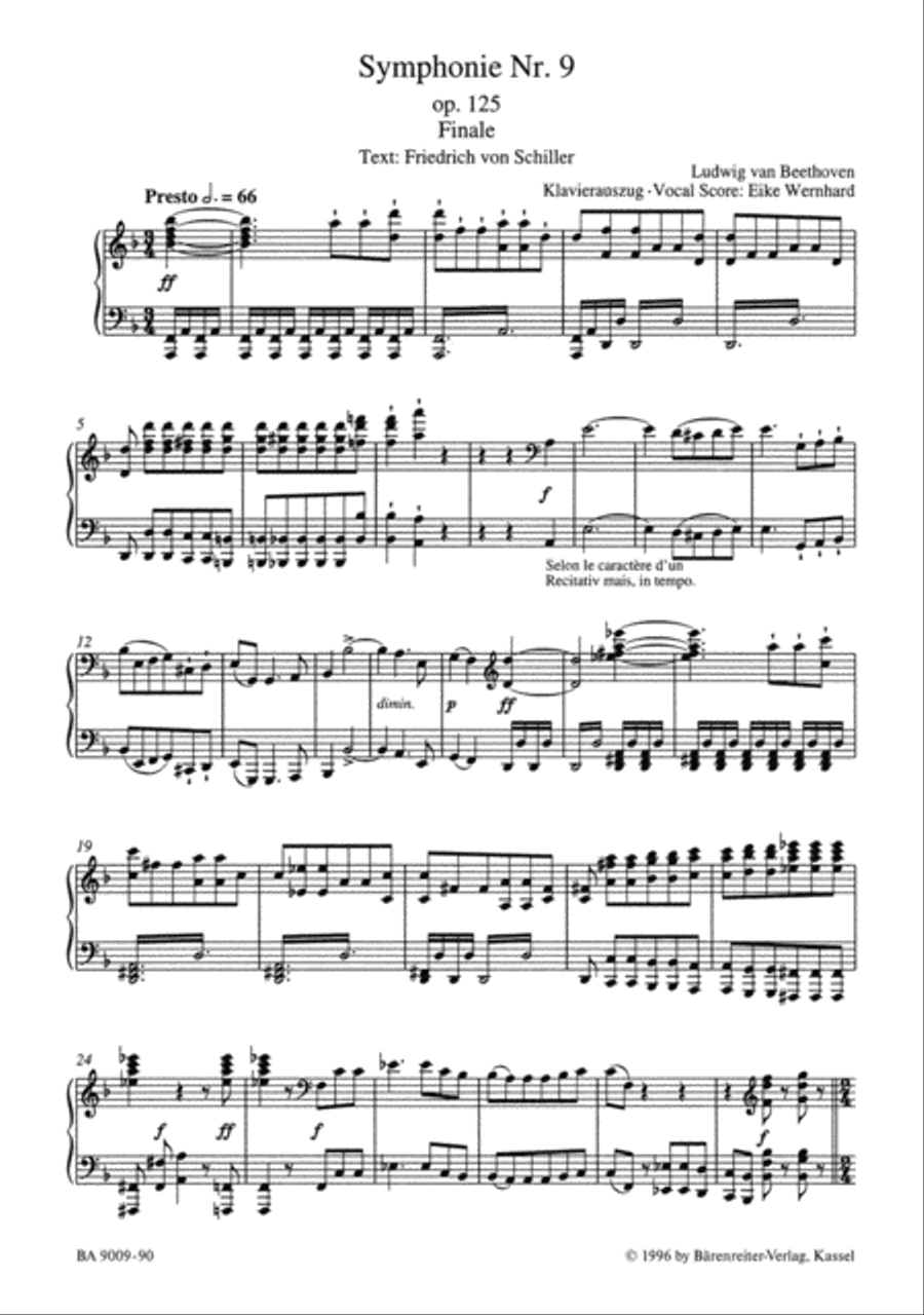 Symphony no. 9 in D minor, op. 125 4-Part scores gallery preview page 2
