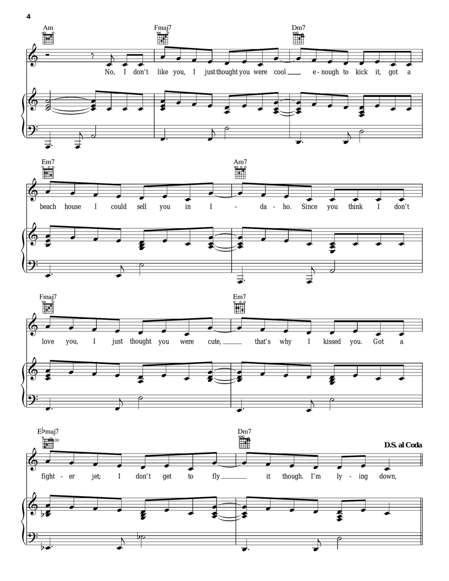 Thinkin' 'Bout You Thinkin' 'Bout You Piano, Vocal, Guitar scores gallery preview page 4