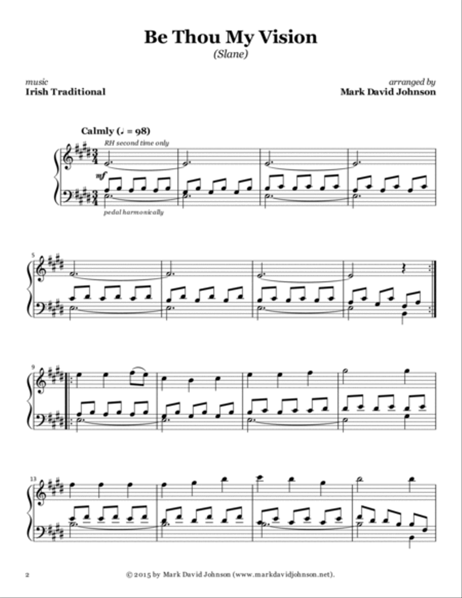 Be Thou My Vision Be Thou My Vision Piano Solo scores gallery preview page 2