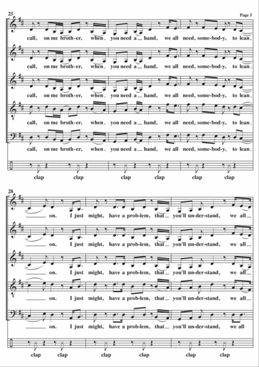 Lean On Me Lean On Me 4-Part scores gallery preview page 5