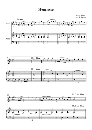 Hongroise, Adolphe-Charles Adam, For Flute & Piano