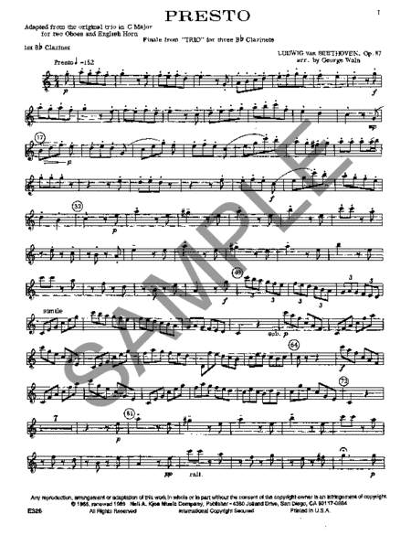 Presto (Finale From Trio Op 87)