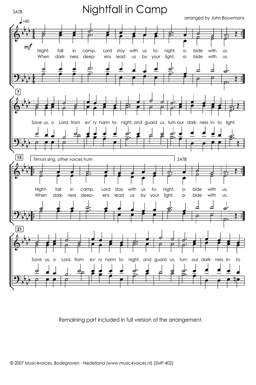 Nightfall in camp 4-Part scores gallery preview page 2