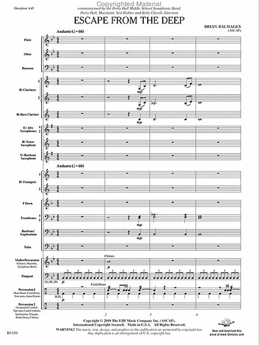 Escape from the Deep Concert Band scores gallery preview page 2