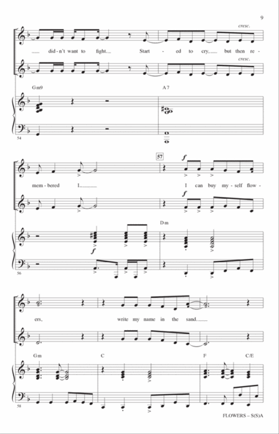 Flowers (arr. Mark Brymer) SSA scores gallery preview page 8