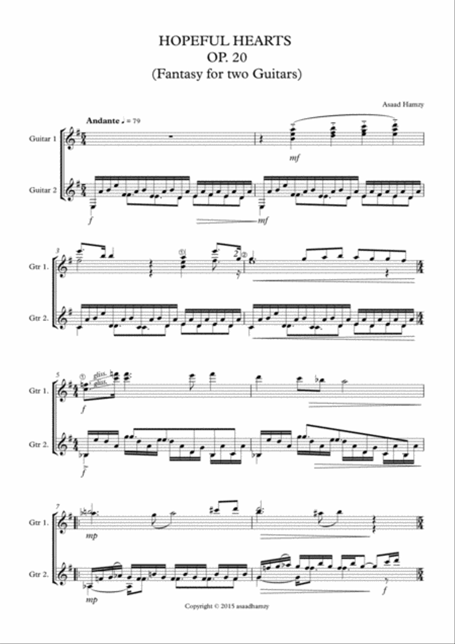 Hopeful Hearts for two Guitars Op.20 Guitar Solo scores gallery preview page 5