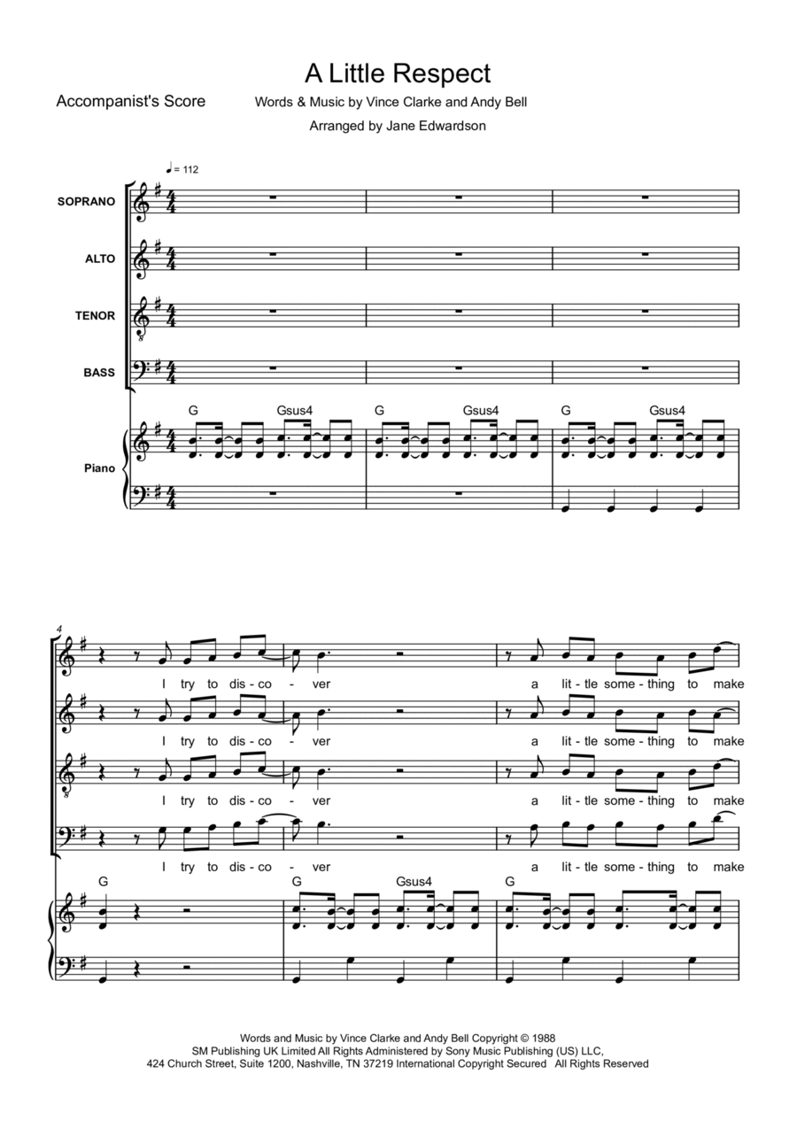 A Little Respect 4-Part scores gallery preview page 1
