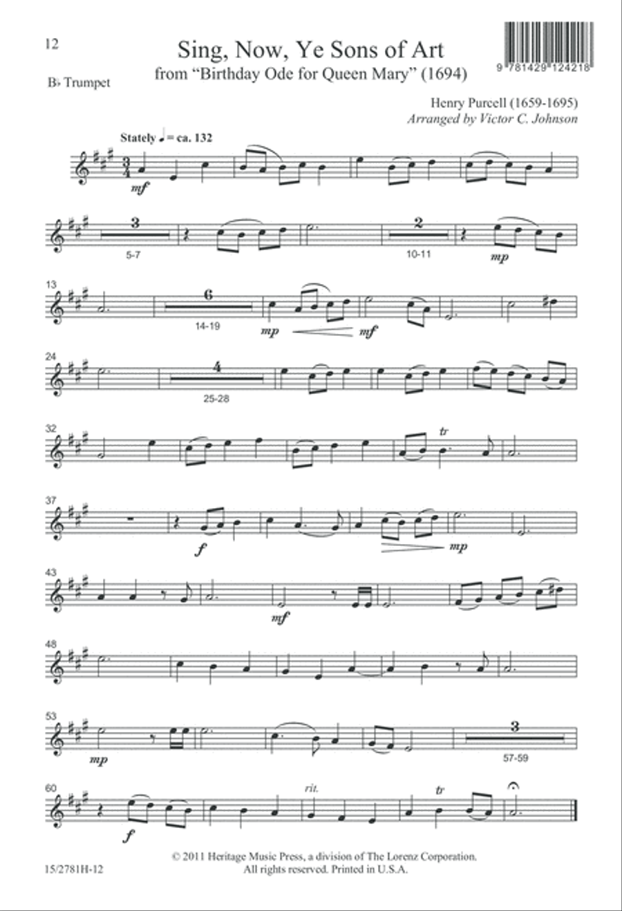 Sing, Now, Ye Sons of Art TB scores gallery preview page 13