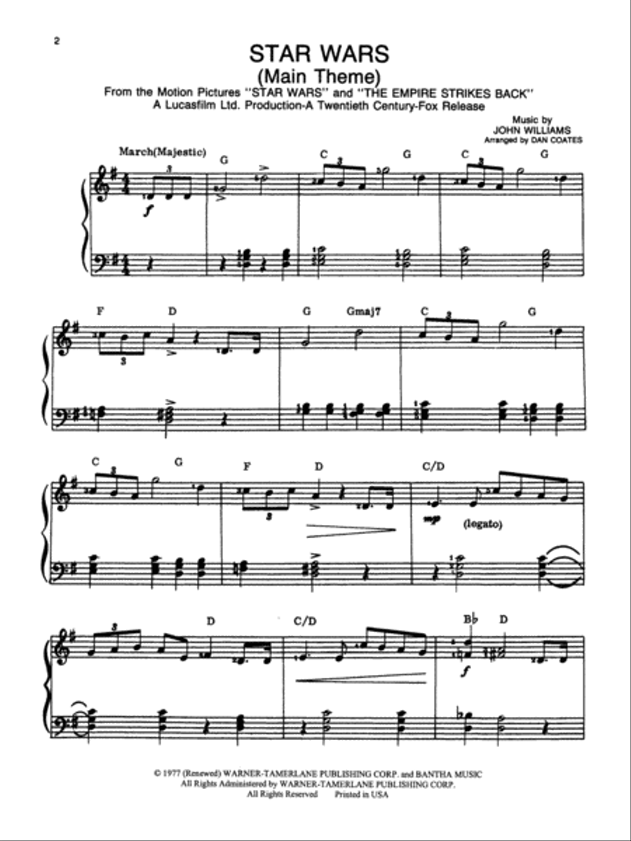 Star Wars - Main Theme - Easy Piano Small Ensemble scores gallery preview page 2