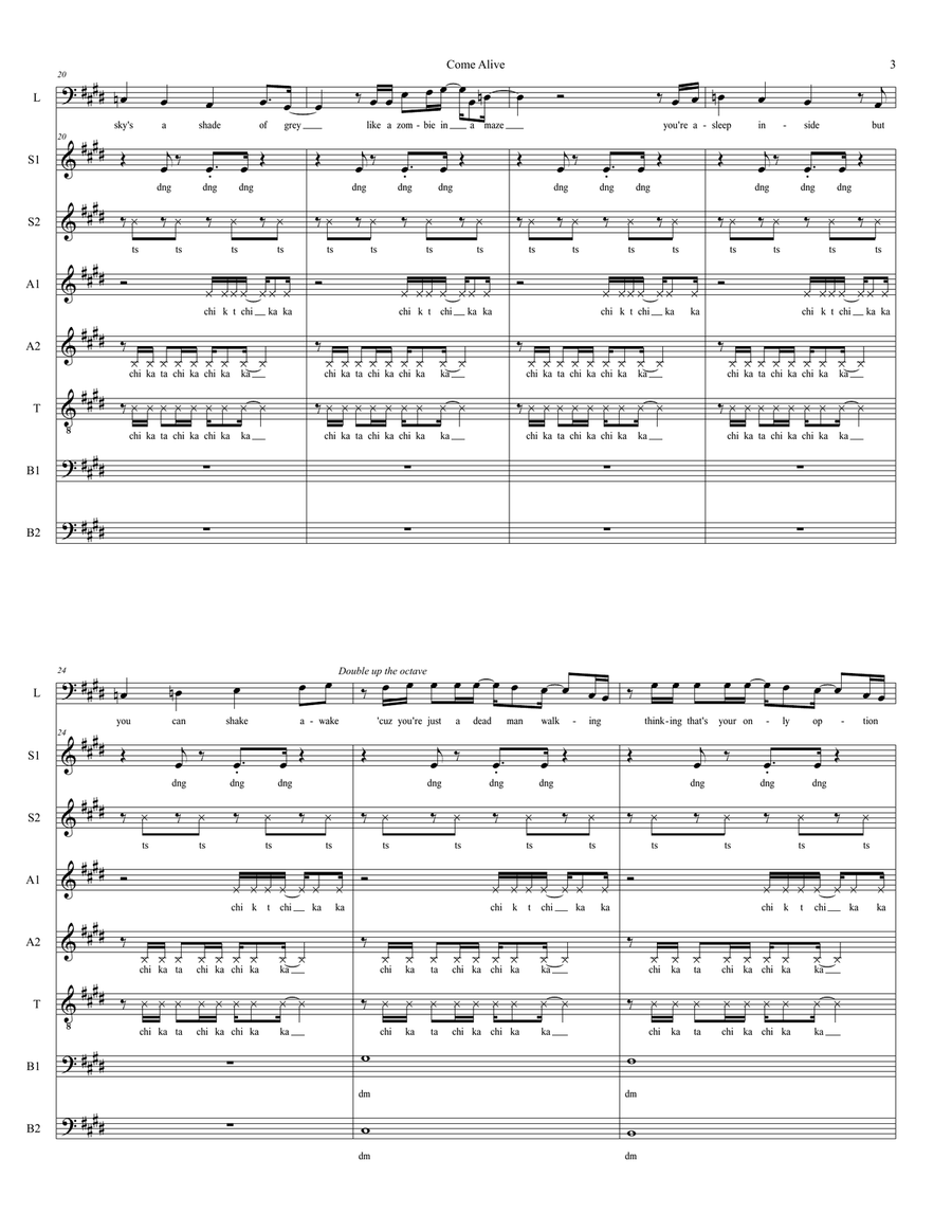 Come Alive 4-Part scores gallery preview page 3