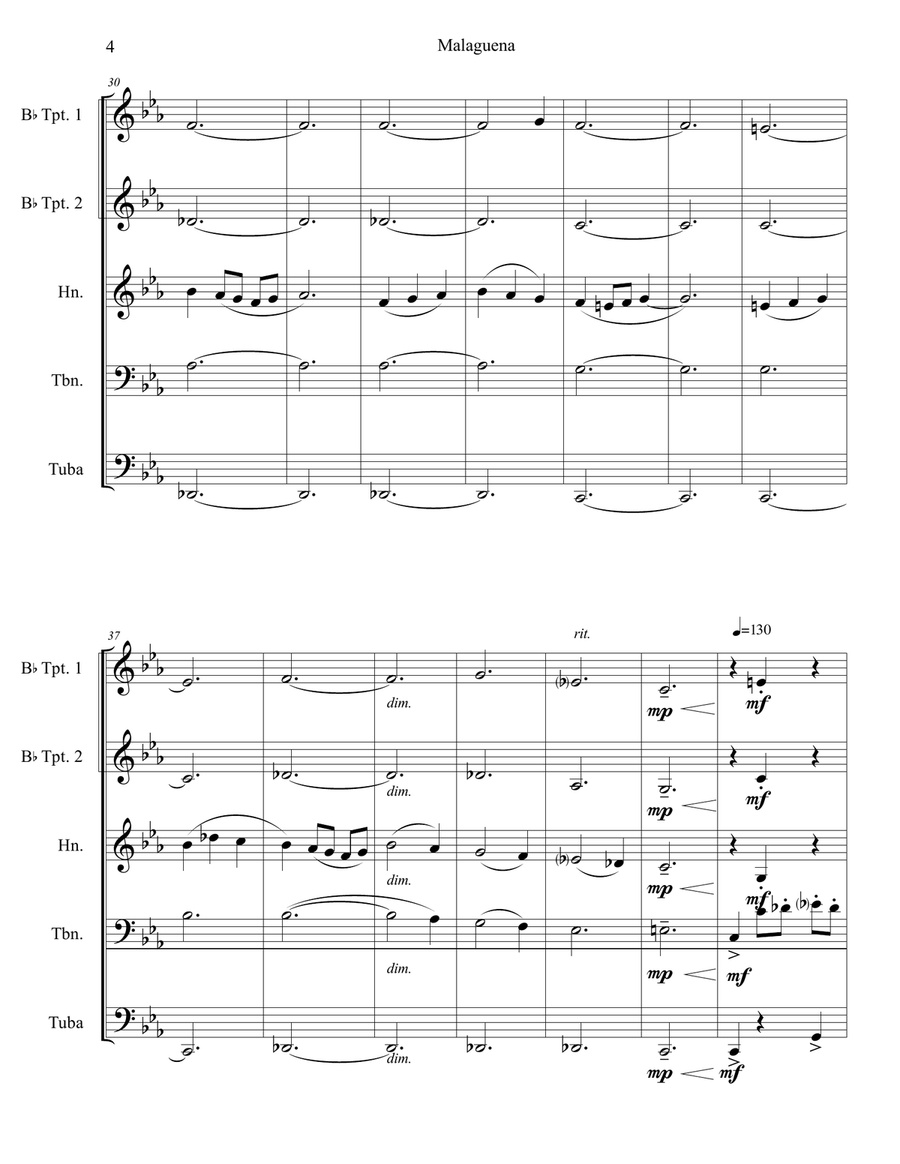 Malaguena Brass Ensemble scores gallery preview page 5