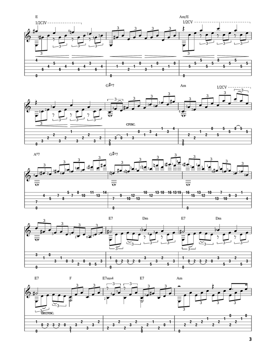 Piano Sonata No. 14 In C# Minor (Moonlight) Op. 27 No. 2 First Movement Theme Acoustic Guitar scores gallery preview page 3