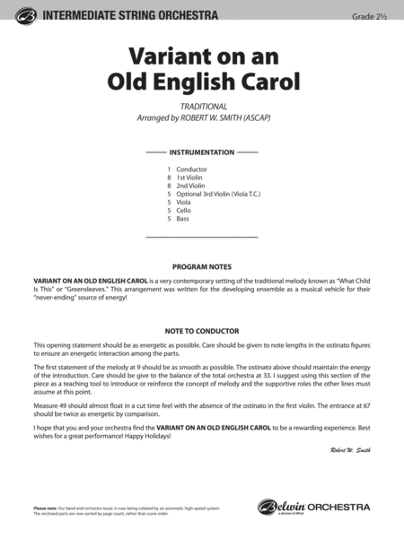 Variant on an Old English Carol