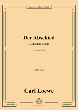 Book cover for Loewe-Der Abschied,in B flat Major